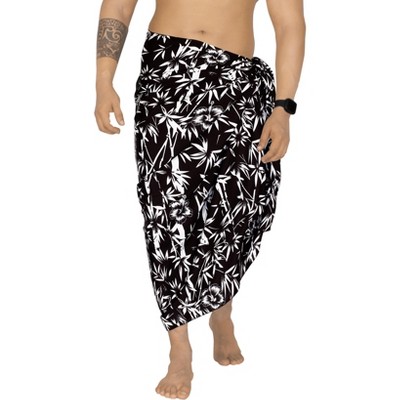 LA LEELA Men's Sarong Bath Swim Pareo Beach Wraps One Size Jet Floral