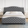 TROPOW Luxury Upholstered Bed Frame with Wingback Headboard, Velvet Platform Bed Frame Mattress Foundation with Wooden Slats, No Box Spring Needed - 2 of 4