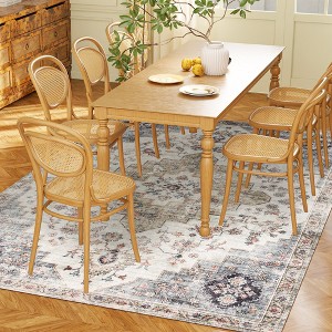 Aghana Digitals Distressed Vintage Flannel Faux Fur Area Rug, 8'x10' Non-Slip Machine Washable - 1 of 4