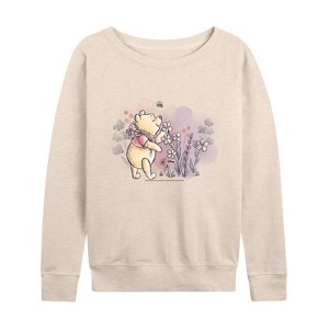 Women's - Disney - Winnie the Pooh Lightweight French Terry Wide Neck Long Sleeve Shirt - 1 of 4