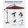 10FT Hanging Cantilever Umbrella, Outdoor Sun Shade with Easy Tilt Adjustment, 8 Ribs, UV Protection for Backyard, Garden and Pool - 2 of 4