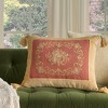 Mina Victory Vintage Floral Center 18" x 22" Coral Indoor Throw Pillow - 2 of 4