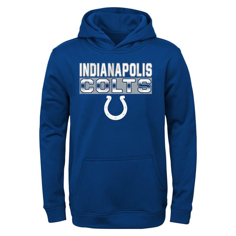 NFL Indianapolis Colts Boys&#39; Long Sleeve Performance Hooded Sweatshirt, 1 of 2