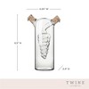 Twine Living 2-In-1 Oil and Vinegar Cruet Bottle with Cork Stoppers, Olive Oil and Balsamic Vinegar Dispenser, Hand Blown Glass, Pack of 1 - 3 of 4