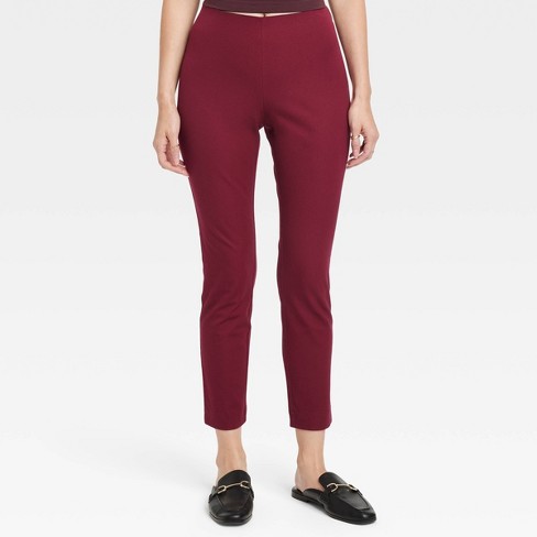 Women's Bi-stretch Skinny Pants - A New Day™ Burgundy 6 : Target