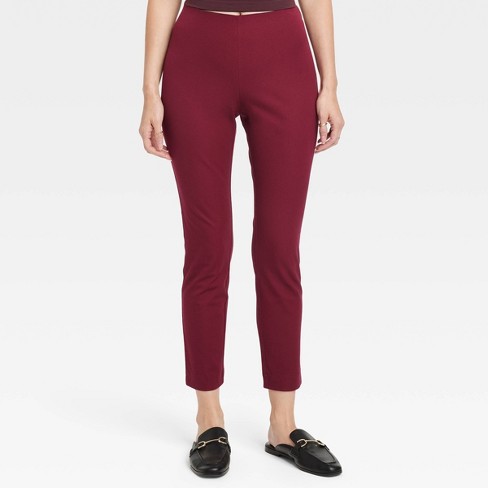 Women's Bi-stretch Skinny Pants - A New Day™ Burgundy 2 : Target