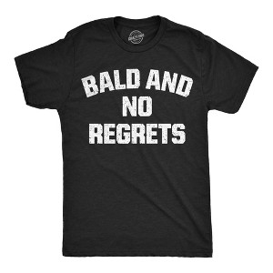Mens Funny T Shirts Bald And No Regrets Sarcastic Graphic Novelty Tee For Men - Crazy Dog Men's T Shirt - 1 of 4
