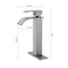 ChicFurnit Bathroom Sink Faucet Waterfall Spout Single Handle for Trendy Vanity Sink, Silver and Gray, 13.58"*8.07"*2.75" - 3 of 4