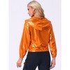 INSPIRE CHIC Women's Holographic Shiny Long Sleeve Zipper Hooded Metallic Jacket - 4 of 4