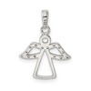 Black Bow Jewelry Sterling Silver and Cubic Zirconia Angel Pendant - 3 of 4