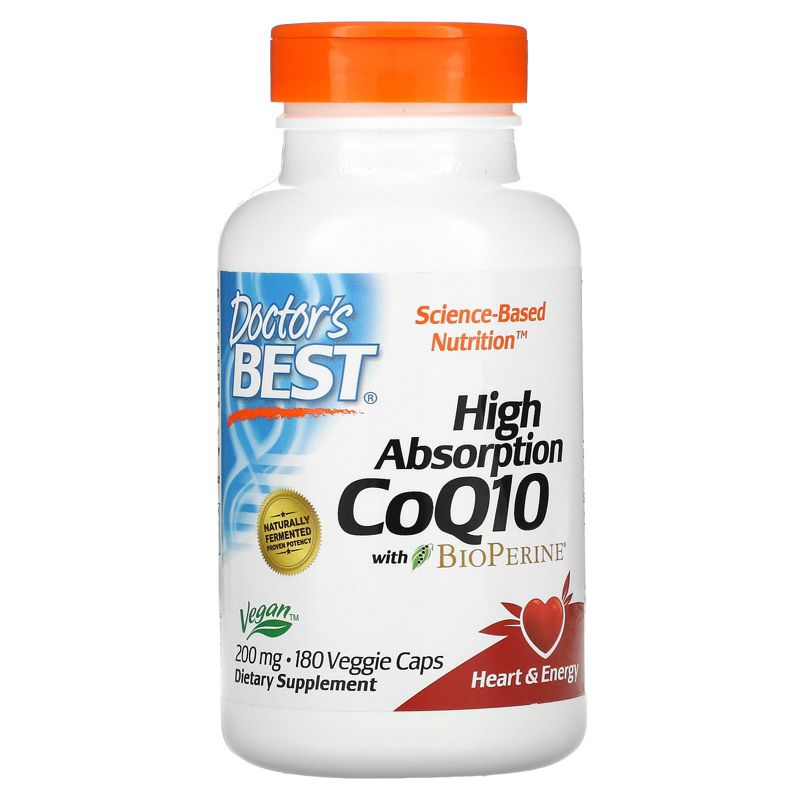Doctor's Best High Absorption CoQ10 with BioPerine Vegetarian Capsules, Dietary Supplements, 1 of 4