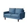 Linen Sofa Modern Couch Comfy Loveseat with Wooden Legs for Living Room, Bedroom, Office - 2 of 4
