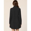 Allegra K Women's Corduroy Safari Point Collar Belted Button Down Long Sleeve Shirt Dress - 4 of 4