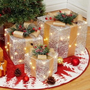 TackView Set of 3 Christmas Lighted Boxes, Christmas Boxes Present Decorations Outdoor Yard - 1 of 4
