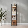 Industrial Style Ladder Shelf, 4-Tier Bookshelf with Steel Frame, Storage Rack Elevate Your Home Decor with the 4-Tier Ladder Shelf - 4 of 4