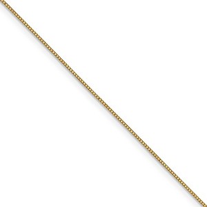 Black Bow Jewelry 0.7mm 14k Yellow Gold Solid Box Chain Lobster Clasp Necklace - 1 of 4