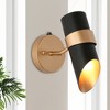 LNC Charonefos 1-Light Mid-Century Modern Cylinder Outdoor Wall Lights, White/Black, 10"/11.4" - 2 of 4