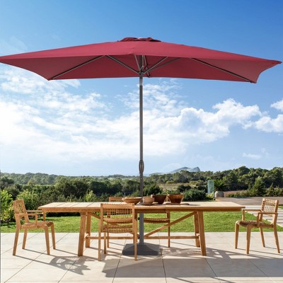Sonkuki 6×9FT Rectangular Outdoor Patio Umbrella w/Push Button Tilt and Crank Handle, Sun-Protective