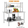 Stainless Steel Work Table with 2 Shelves, 30x24 Inch Heavy Duty Commercial Food Prep Table, Metal Kitchen Prep Table with Adjustable Shelf & Hooks - 4 of 4