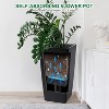 30" Tall Planters Set of 2, Outdoor£¦Indoor Black Planter Pots, High Front Porch Planter Pots with Drainage Holes£¦Water£ - 3 of 4