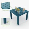 3 Piece Iron Bistro Set, Outdoor Square Patio Table and Chairs Set of 3, Modern Stackable Conversation Patio Furniture for Balcony, Deck, Backyard, - 3 of 4