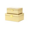 HomeRoots Set Of Two Gold Faux Leather And Mirrored Glass Jewelry Boxes - 4 of 4