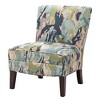 Karly Slipper Accent Chair Blue/Cream - Madison Park: Elegant Back, Silver Nailhead Trim - 2 of 4