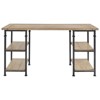 Lexicon Factory Farmhouse Wood and Metal Writing Desk in Brown/Black - 2 of 4