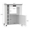 VECELO Kitchen Island Car Rolling Storage Cabinet with Charging Station and Open Shelves, White/Brown - 4 of 4