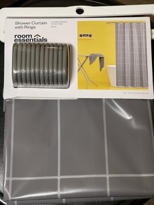 Peva Bundle Shower Curtain Matte Gray - Room Essentials™ : Target