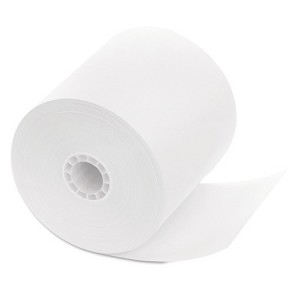 PM Company Single Ply Cash Register/POS Rolls 3 1/4" x 240 ft. White 4/Pack 09862 - 1 of 2