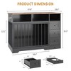 48 Inch Large Dog Crate Furniture, Farmhouse Dog Kennel with Dog Bowl, 3 Drawers, 3 Open Drawers, Heavy Duty Dog Crate Table - 2 of 4