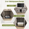 Cat Litter Box Furniture with Double Room, Hidden Litter Box Furniture, Cat Cabinet Enclosure for 2 Cats - 4 of 4