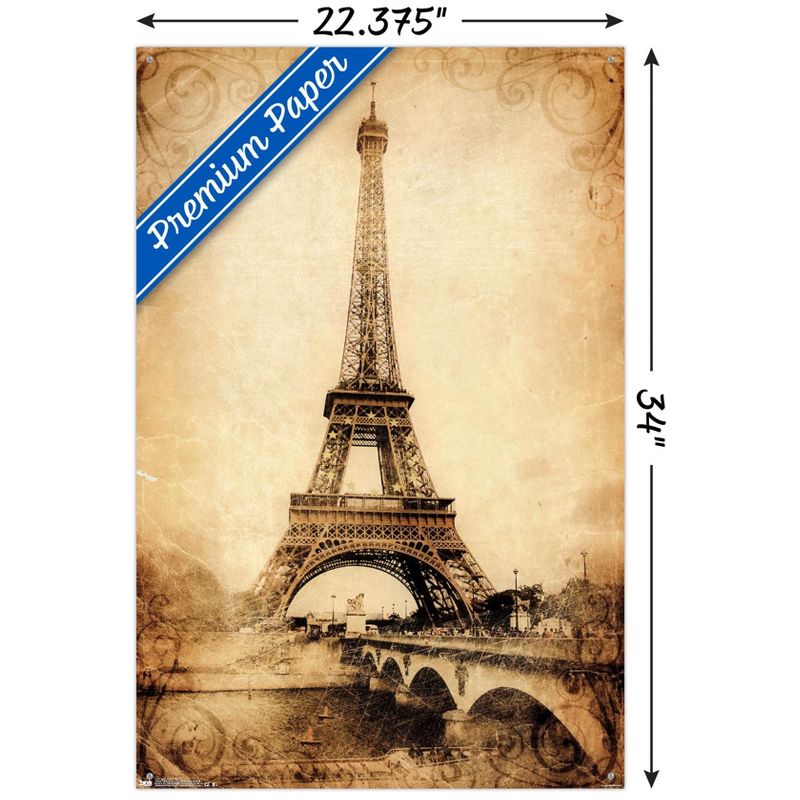 Trends International The Eiffel Tower - Rustic Unframed Wall Poster Prints, 3 of 7