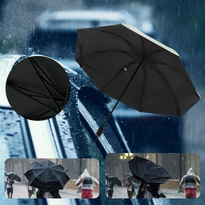 Unique Bargains Manual Open Close Umbrella Retractable for Rain Wind - image 3