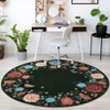 Vintage Floral Scalloped Area Rug Machine Washable Rug Stain Resistant Easy Cleaning Carpet Non Slip Soft Low Pile Folding Floor Cover For Home - 3 of 4