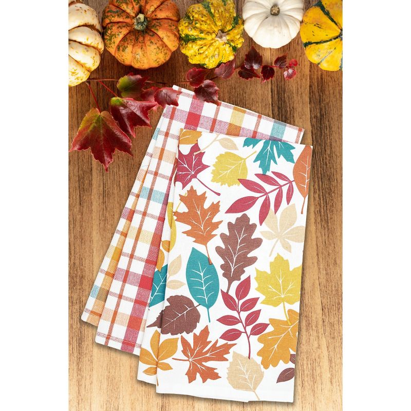 C&F Home Fall Leaves & Plaid Printed & Woven Kitchen Towel Set of 2, 5 of 8