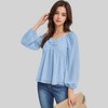 Anna-Kaci Women's Swiss Dot Long Sleeve Blouse with Ruched Front and Peplum Hem - 3 of 4