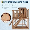2-Story Elevated Cedar Playhouse for Kids - Outdoor Wooden Playhouse with Climbing Wall & Step Ladder, Modern Design - 3 of 4