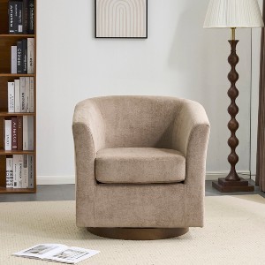 Christopher Knight Home Harlow Modern Wooden 360° Swivel Velvet Upholstered Accent Chair - 1 of 4
