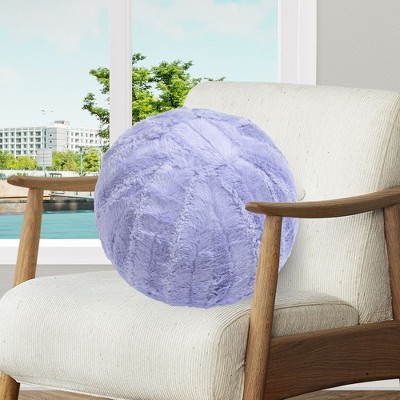 Very Peri Faux Fur 10" Round Throw Pillow