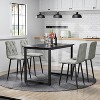 XINGHANZHENXUAN Black 4 Piece Modern Velvet Dining Chairs, Upholstered Cushion Seats with Metal Legs, High Backrest for Kitchen, Dining Room - 3 of 4