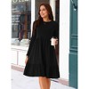 INSPIRE CHIC Women's Long Sleeve Tiered Round Neck Casual A-Line Dress - 4 of 4