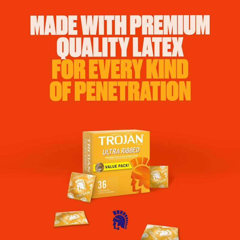 Trojan Ultra Ribbed Premium Lube Condoms - 36ct, 6 of 11