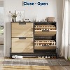 4 Flip-Drawer Shoe Cabinet - Narrow 3-Tier Organizer with Metal Legs for Entryway & Hallway - 3 of 4