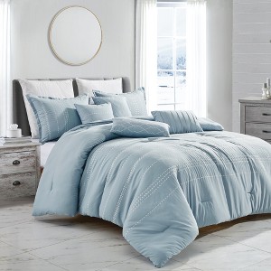 Esca Justine  Warm & Cozy 7pc Comforter Set:1 Comforter, 2 Shams, 2 Cushions, 1 Decorative Pillow, 1 Breakfast Pillow - 1 of 4