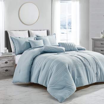 Esca Justine  Warm & Cozy 7pc Comforter Set:1 Comforter, 2 Shams, 2 Cushions, 1 Decorative Pillow, 1 Breakfast Pillow
