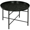 Resenkos Center Coffee Table, Living Room Table,24" Round Center Table with Hammered Tray Top and Metal Frame, Black - 2 of 4