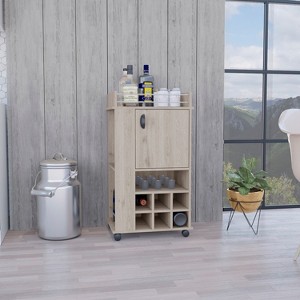 Gulches Fargo Bar Cart with Cabinet, 6 Built-in Wine Racks, and Casters ¨C Your Ultimate Home Bar Companion - 1 of 4