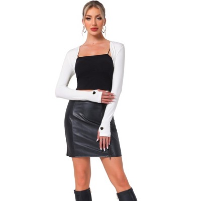 Jess by Meiko Women's Long Sleeve Heart Bolero Shrug